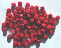100 7mm Rounded Edge Red Cube Wood Beads