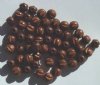50 8mm Dark Brown Ridged Round Wood Beads