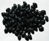 100 9x6mm Black Oval Wood Beads