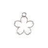 1, 17x15mm Beadwork Silver Plated 5 Petal Flower Pendant / Link