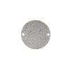1, 20mm Round Stardust Silver 2 Hole Connector