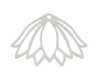 1, 24x34mm Beadwork Silver Plated Lotus Flower Pendant / Link