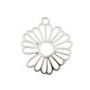 1, 28x25mm Beadwork Silver Plated Flower Pendant / Link