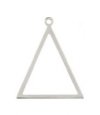 1, 34.5x27.5mm Beadwork Silver Plated Triangle Pendant / Link