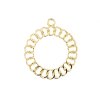 1, 32x28mm Beadwork Gold Plated Chain Cicle Pendant / Link