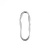 1, 35x13mm Beadwork Silver Plated Organic Oval Pendant / Link