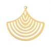 1, 33x35mm Beadwork Gold Plated Hollow Fan Pendant / Link