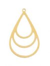 1, 36x21mm Beadwork Gold Plated Multi Teadrop Pendant / Link