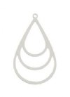 1, 36x21mm Beadwork Silver Plated Multi Teadrop Pendant / Link