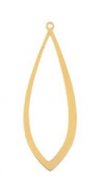 1, 37x13mm Beadwork Gold Plated Marquis Drop Pendant / Link