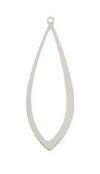 1, 37x13mm Beadwork Silver Plated Marquis Drop Pendant / Link