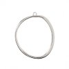 1, 40x34mm Beadwork Silver Plated Organic Circle Pendant / Link
