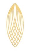 1, 56x22mm Beadwork Gold Plated Hollow Leaves Pendant / Link