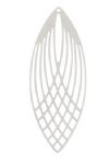 1, 56x22mm Beadwork Silver Plated Hollow Leaves Pendant / Link