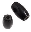 10 13x7mm Black Oval Worked on Bone Beads