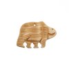  1, 23x32mm Carved Antique Beige Walking Bear Worked on Bone Pendant