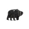 1, 23x32mm Carved Dark Grey Walking Bear Worked on Bone Pendant