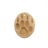  1, 32x25mm Carved Oval Antique Beige Bear Paw Worked on Bone Pendant