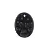  1, 32x25mm Carved Oval Black Bear Paw Worked on Bone Pendant