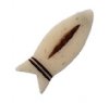 1, 40x15mm Antiqued Carved Fish Bead (Worked on Bone)