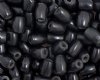100 8x6mm Black Oval Worked on Bone Beads
