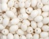 100 8x6mm White Oval Worked on Bone Beads