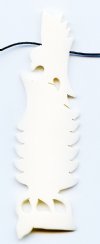 1, 99x29mm White Carved Eagle On Top of Pine Tree Worked on Bone Pendant 