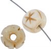 10 8x10mm Carved Antiqued Worked on Bone Spacer Beads With Star Design