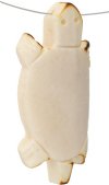 1, 51mm White Carved Turtle With Burnt Edges Worked on Bone Pendant