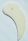 1 52x22mm White Carved Bear Claw Worked on Bone Pendant