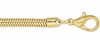 1, 7.5 Inch Gold Plated Snake Chain Bracelet with Lobster Clasp