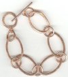 1 7.5 Inch Bright Copper Plated Large Link Bracelet with Toggle Clasp