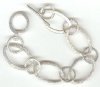 1 7.5 Inch Silver Plated Large Link Bracelet with Toggle Clasp