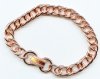 1 7.5 Inch Bright Copper Plated Double Curb Link Bracelet with Fold Over Clasp