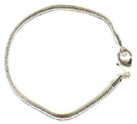 1 7.5 Inch Silver Plated Snake Chain Bracelet with Lobster Clasp