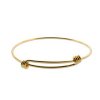 Expandable Bright Gold Wire Charm Bracelet