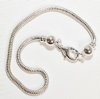 1 7.5 Inch Silver Plated Snake Chain Bracelet with Lobster Clasp