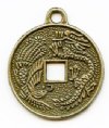 20 23mm Brass Finish Chinese Coin Pendants