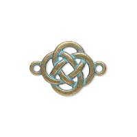 1, 18mm Brass Patina Celtic Knot Connector / Link