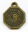 10 17mm Brass Octagonal Ying-Yang Chinese Coin Pendants