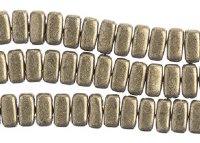50 6x3mm Emperador Saturated Metallic Two Hole Glass Brick Beads
