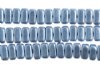 50 6x3mm Little Boy Blue Saturated Metallic Two Hole Glass Brick Beads 