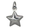 1 13mm Puffed Sterling Silver Star Charm Pendant