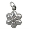 1 10mm Puffed Sterling Silver Flower Charm Pendant