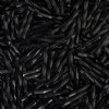 25 Grams 15mm Opaque Black Twisted Bugle Beads
