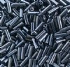 50g #3 Metallic Gunmetal Bugle Beads 