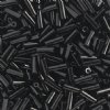 50g #3 Bugle Opaque Black Bugle Beads
