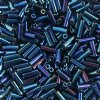 50 Grams of #3 Opaque Navy AB Bugle Beads