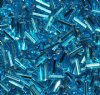 50g #3 Silver Lined Aqua Bugle Beads