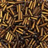 50g #3 Silverlined Brown Bugle Beads